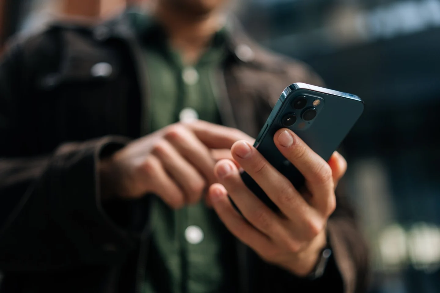 A person holding a phone.